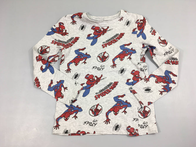 T-shirt m.l gris chiné Spider man, bouloché, moins cher chez Petit Kiwi