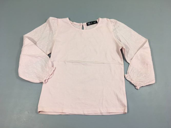 T-shirt m.l rose manches coton, moins cher chez Petit Kiwi