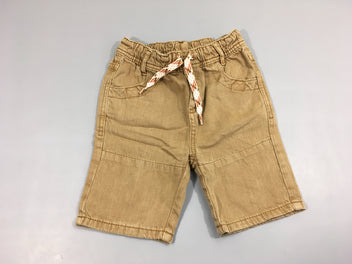 Bermuda en jean brun clair taille élastique