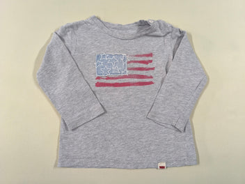 T-shirt m.l gris drapeau américain