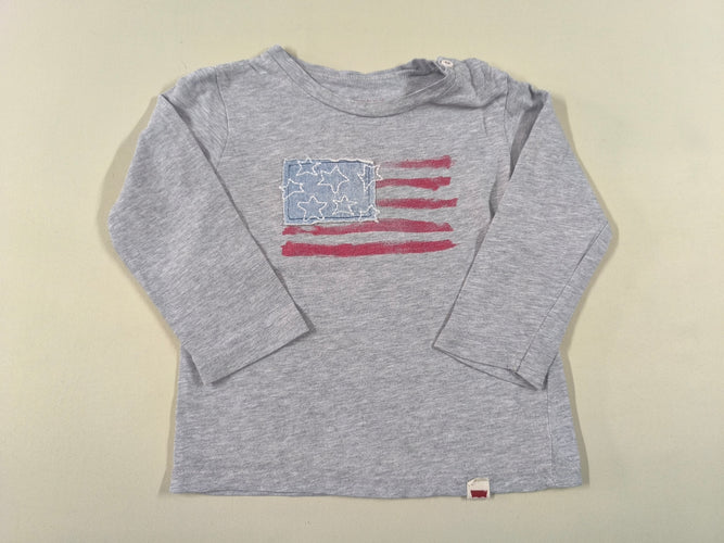 T-shirt m.l gris drapeau américain, moins cher chez Petit Kiwi