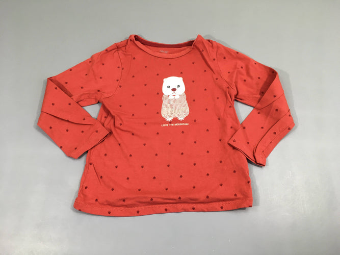 T-shirt m.l rouge loutre sequins, moins cher chez Petit Kiwi