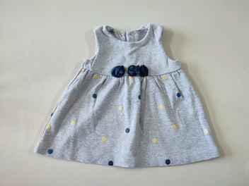 Robe s.m molleton grise pois jaune/gris/bleu paillettes, Idexe