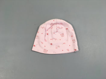 Bonnet rose pâle animaux