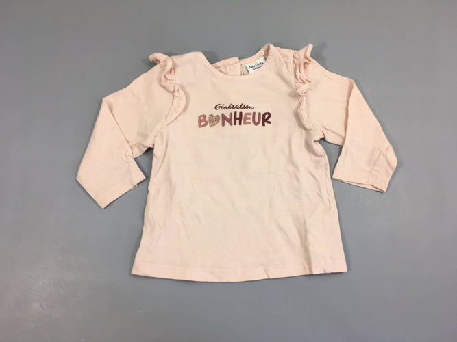 T-shirt m.l rose froufrous bonheur, moins cher chez Petit Kiwi