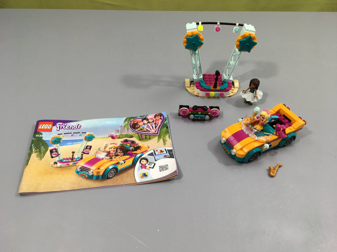 Lego friends 41390 La voiture et la scène d'Andréa, manque plusieurs pièces, tel que sur la photo, moins cher chez Petit Kiwi