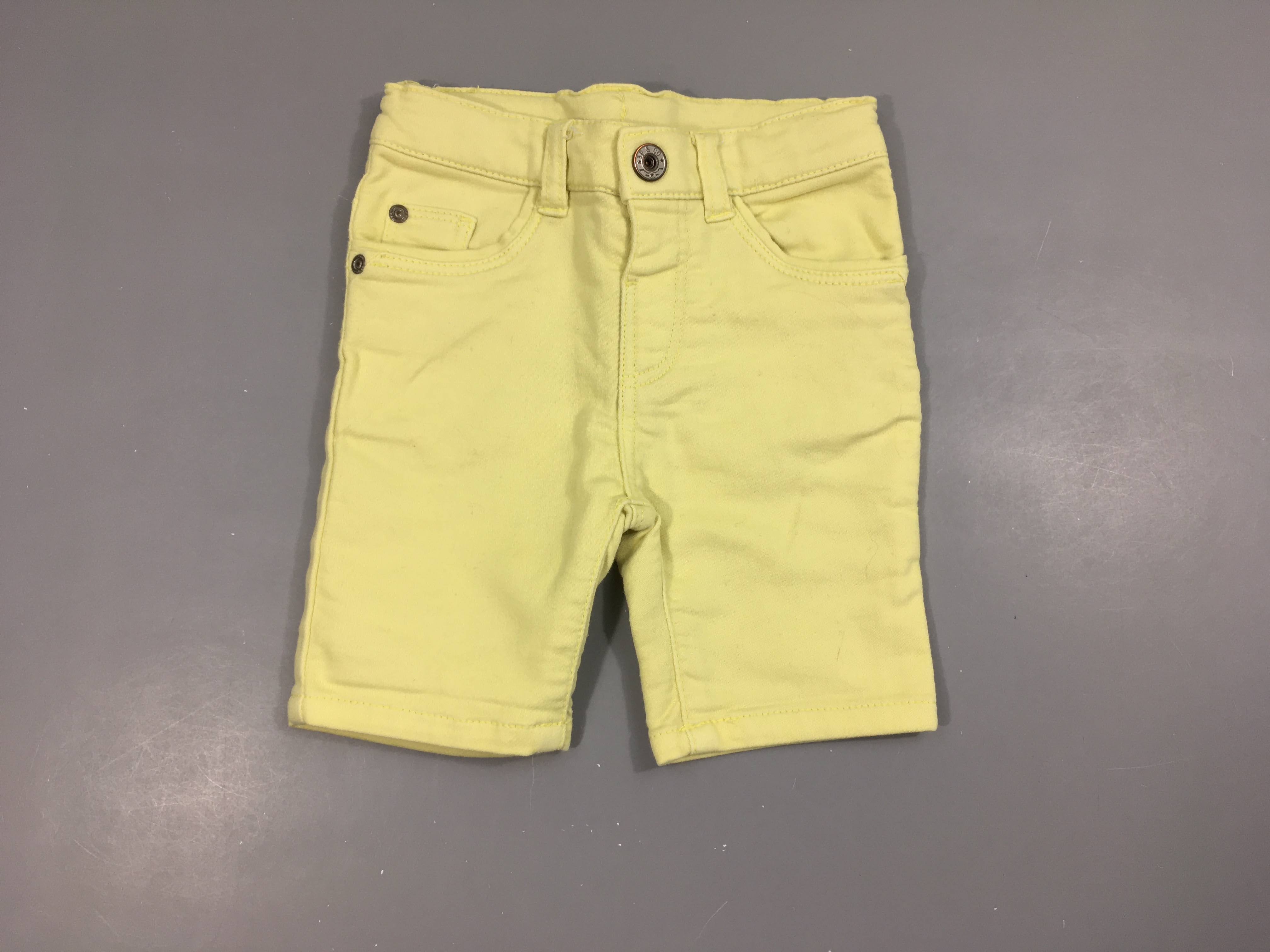 Bermuda denim soft jaune, un peu bouloché