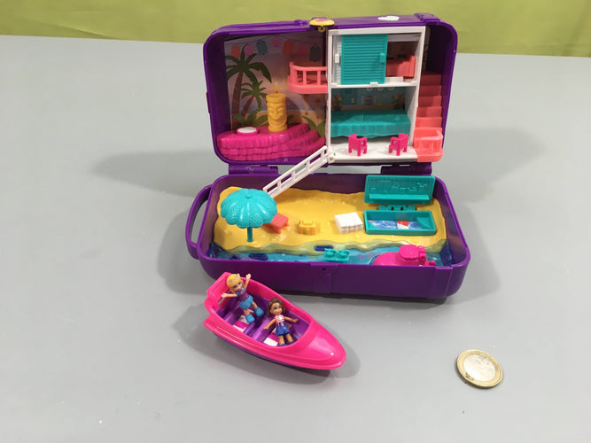 Complet Polly pocket valise aventures à la plage, moins cher chez Petit Kiwi