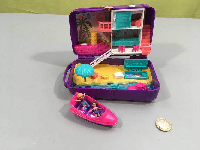 Complet Polly pocket valise aventures à la plage, moins cher chez Petit Kiwi