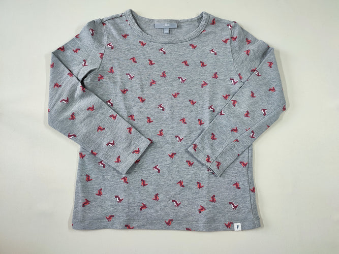 T-shirt m.l gris dinosaures, moins cher chez Petit Kiwi
