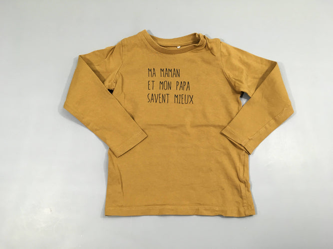 T-shirt m.l ocre Ma maman et mon papa, moins cher chez Petit Kiwi