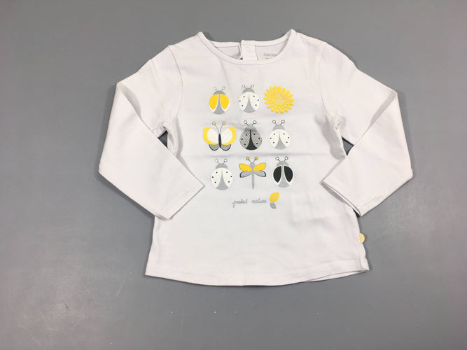 T-shirt m.l blanc coccinelles, moins cher chez Petit Kiwi