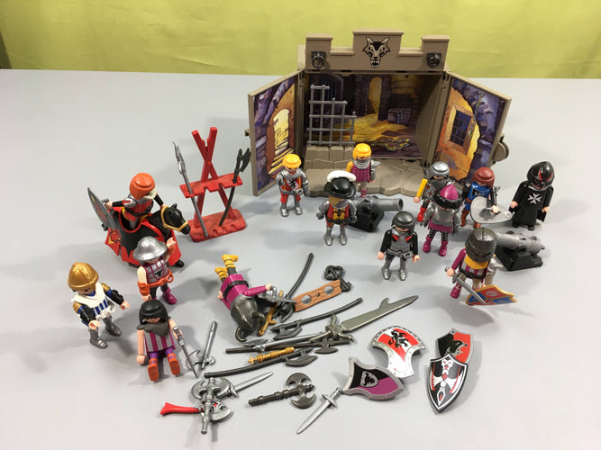 Playmobil Knights 6156 Coffre Pièce du trésor des chevaliers-Vendu en l'état (voir photos) + de nombreux chevaliers et accessoires, moins cher chez Petit Kiwi