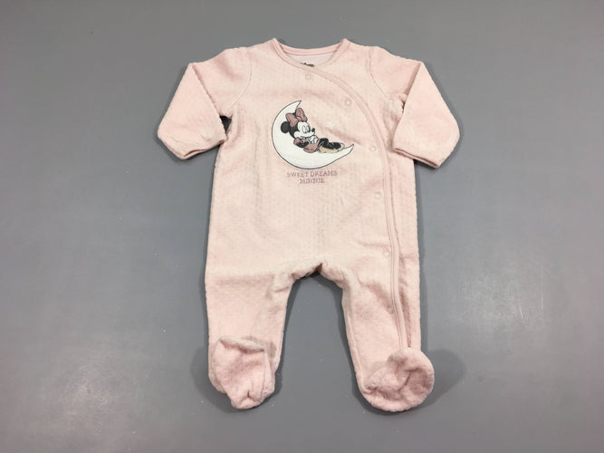 Pyjama velours rose Minnie, moins cher chez Petit Kiwi