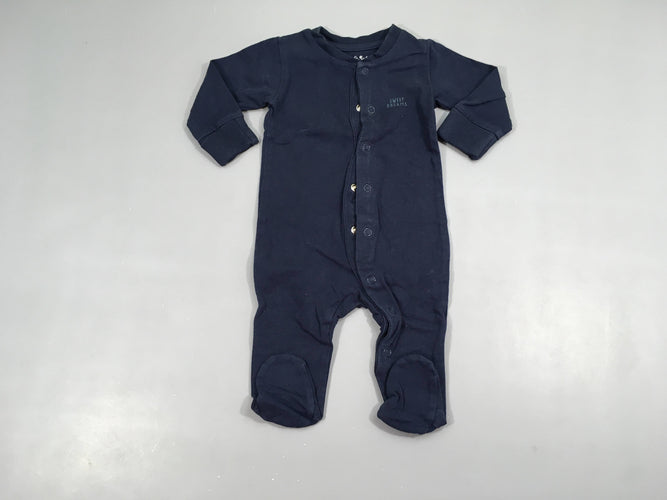 Pyjama jersey bleu marine, moins cher chez Petit Kiwi