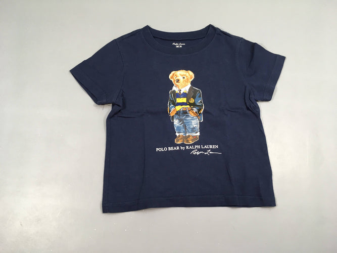 T-shirt m.c bleu foncé ourson, moins cher chez Petit Kiwi