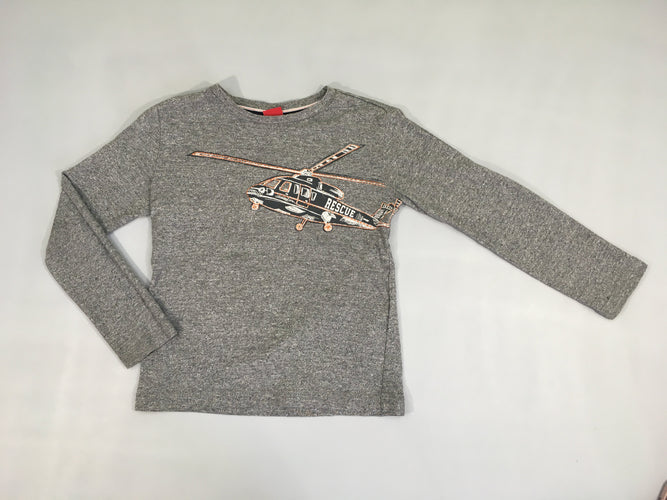 T-shirt m.l gris chiné hélicopter, moins cher chez Petit Kiwi