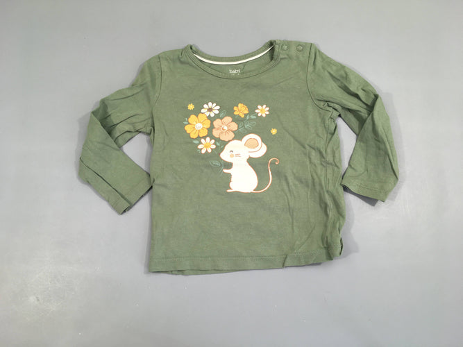 T-shirt m.l vert souris, moins cher chez Petit Kiwi