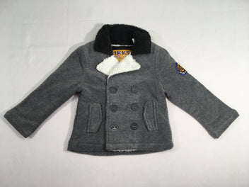 Veste gris foncé double boutons doublé peluche