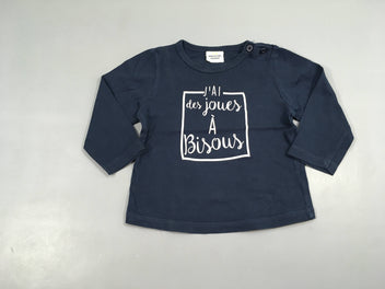 T-shirt m.l bleu marine bisous