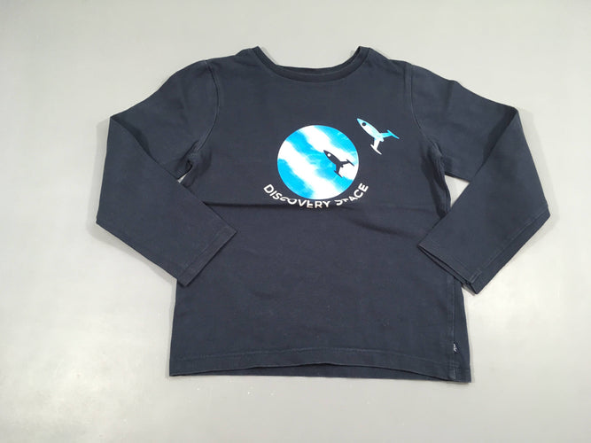 T-shirt m.l bleu marine fusée, moins cher chez Petit Kiwi