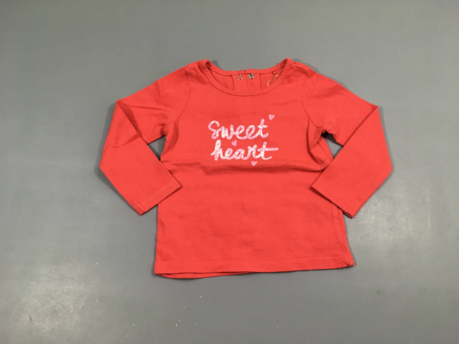 T-shirt m.l corail Sweet, moins cher chez Petit Kiwi