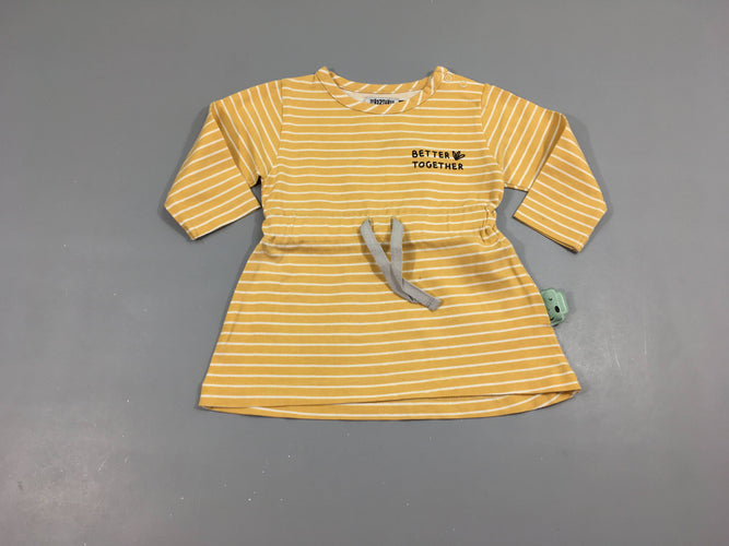 Robe m.l jersey jaune rayé blanc Better, Zero2three, moins cher chez Petit Kiwi