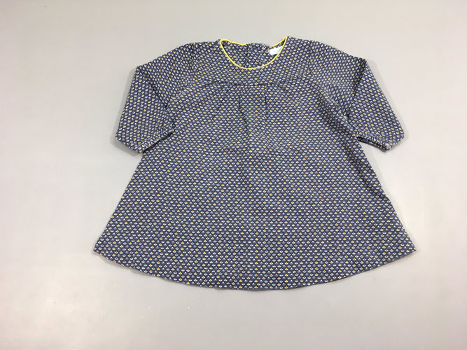 Robe m.l molleton bleu motifs jaune/blanc, moins cher chez Petit Kiwi