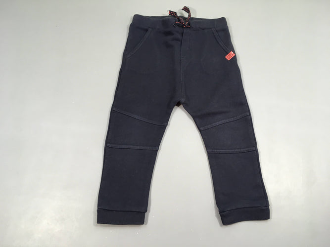 Pantalon molleton bleu marine style sarouel, moins cher chez Petit Kiwi