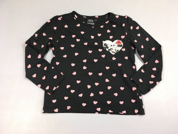 T-shirt m.l noir coeurs Minnie