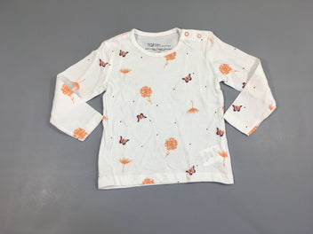 T-shirt m.l blanc papillons