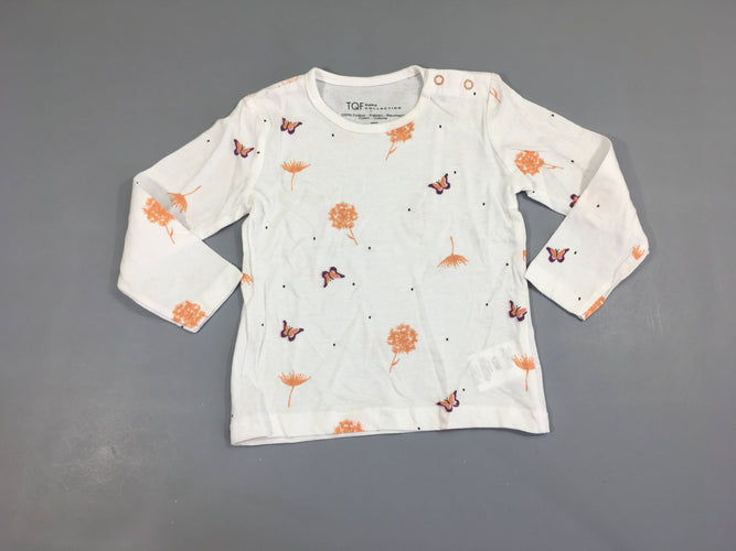 T-shirt m.l blanc papillons, moins cher chez Petit Kiwi