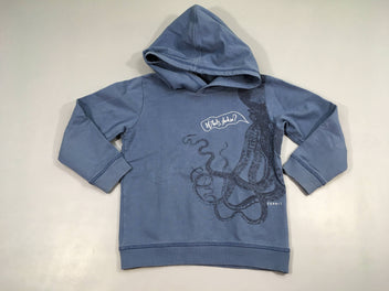 Sweat à capuche bleu Pieuvre