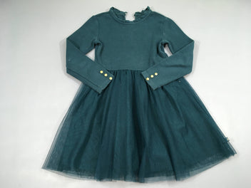 Robe m.l bi-matière verte tulle bas