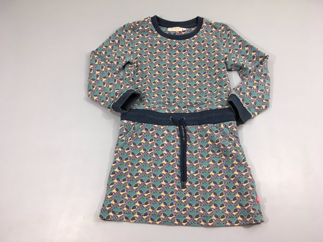 Robe m.l molleton bleue motifs, moins cher chez Petit Kiwi