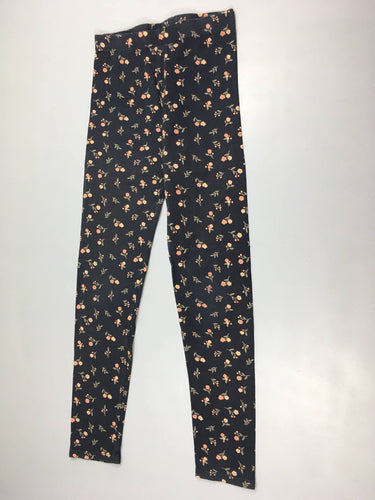 Legging bleu foncé fleuri, moins cher chez Petit Kiwi