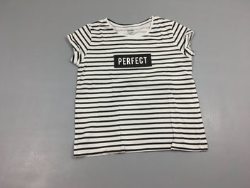 T-shirt m.c blanc rayé noir Perfect