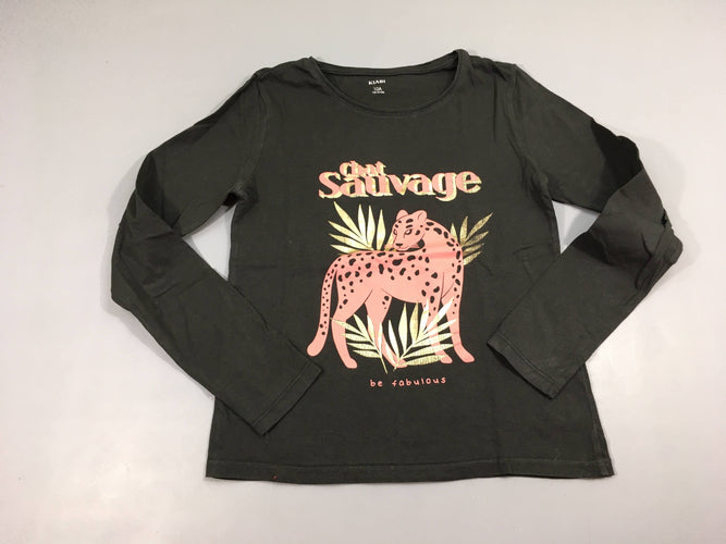 T-shirt m.l noir Chat sauvage, moins cher chez Petit Kiwi