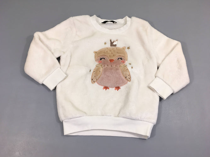 Pull velours Hibou sequins, moins cher chez Petit Kiwi