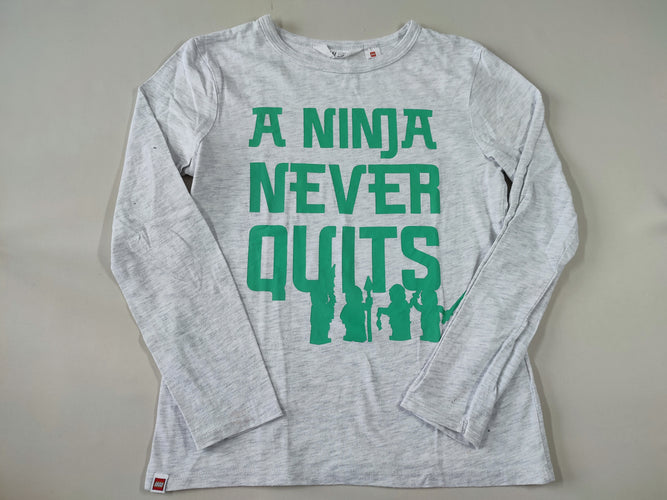 T-shirt m.l gris clair Lego "A ninja never quits", moins cher chez Petit Kiwi