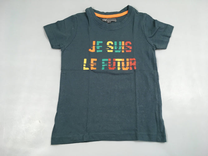 T-shirt m.c gris foncé bleuté Je suis le futur, moins cher chez Petit Kiwi