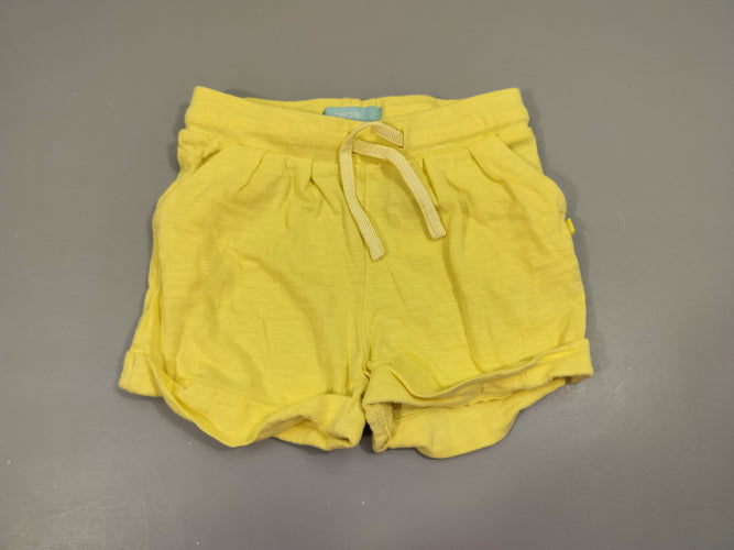 Short jersey jaune  100% coton, moins cher chez Petit Kiwi