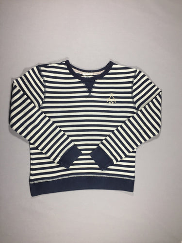 Pull ligné bleu marine/blanc, moins cher chez Petit Kiwi