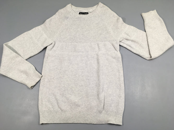 Pull gris texturé haut, moins cher chez Petit Kiwi