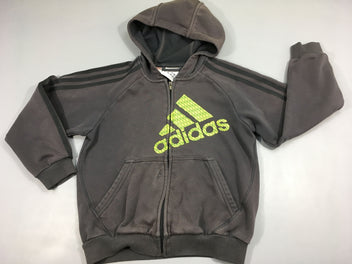 Sweat zippé à capuche gris Adidas-Petites taches