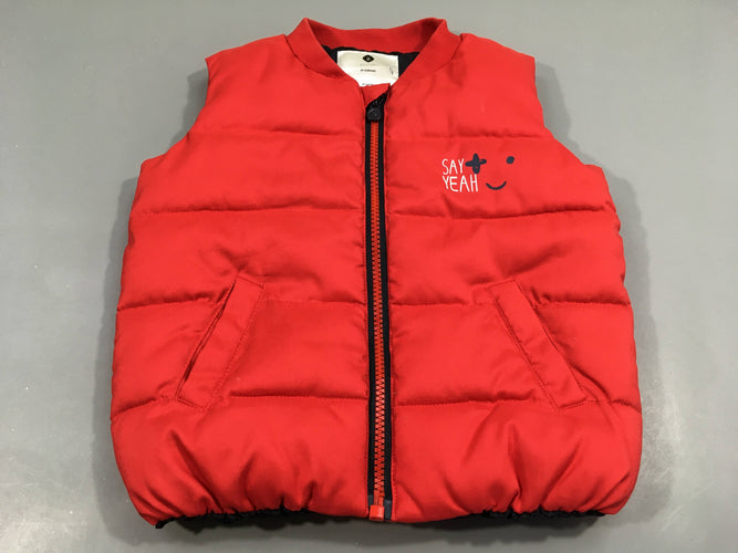 Bodywarmer rouge Say-2petits accrocs arrière, moins cher chez Petit Kiwi