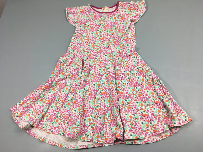 Robe mc coton piqué bc/mauve fleurs, moins cher chez Petit Kiwi