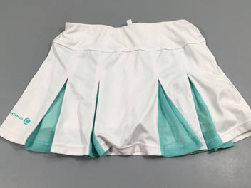 Jupe Short molleton blanc/vert Artengo, petite tache à l'avant