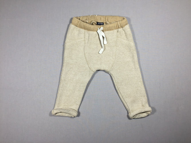 Pantalon beige à revers (maille à l'endroit), moins cher chez Petit Kiwi