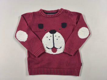 Pull bordeaux tête de chien